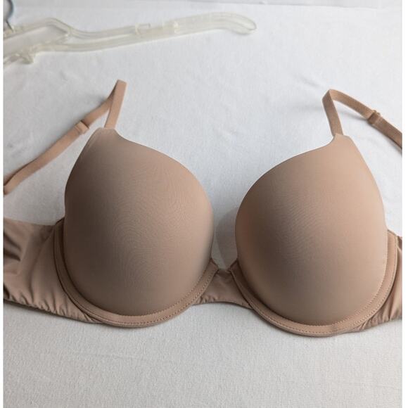 Lot 2 Victoria's secret Bra's muted purple and beige both 32D T shirt pushup EUC - Picture 8 of 13